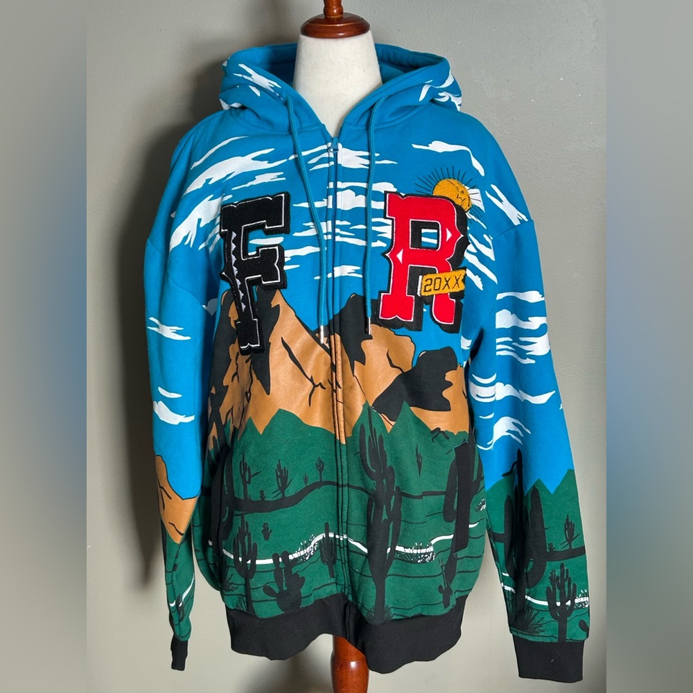 First Row Blue Graphic Hoodie Men’s XXL